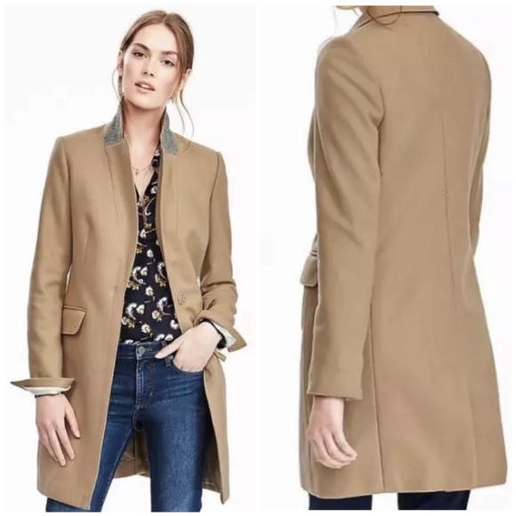 Banana Republic Melton Top Coat in tan. Size: 6. Gorgeous! Pristine! - Picture 14 of 14